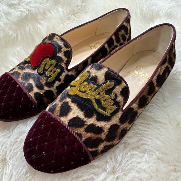 Christian Louboutin red bottom flat shoes us7.5 - Picture 3 of 10